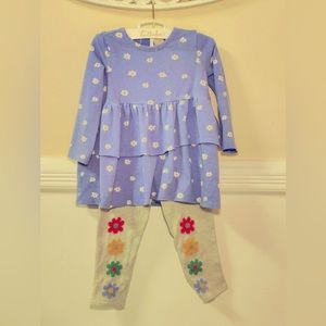 Baby girl shirt and pants with matching diaper cover
